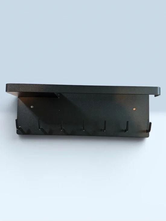Black metal wall Organizer for front door, office or garage.