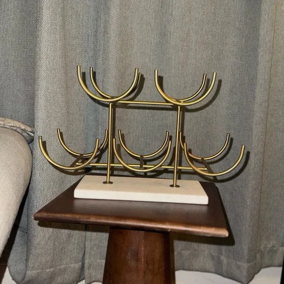 Gold Metal/marble wine rack