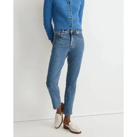 Madewell Womens The Mid-Rise Perfect Vintage Jeans Classic Blue Denim Size 28