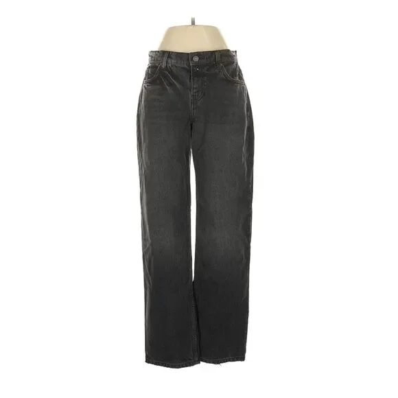 Reformation NWT Abby Low Rise Straight Jeans Black Trinity Wash Women’s 25