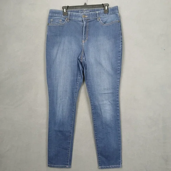 Gloria Vanderbilt Slimming Effect Jeans Womens 14 Blue Denim Stretch Slim Fit