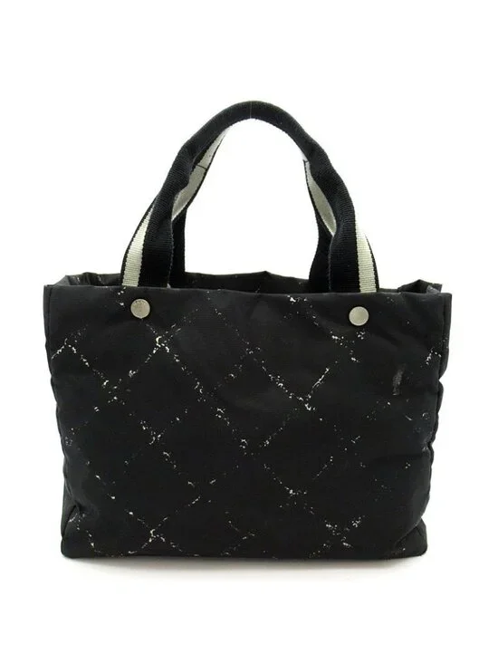 Chanel Travel Line Tote MM Nylon Black