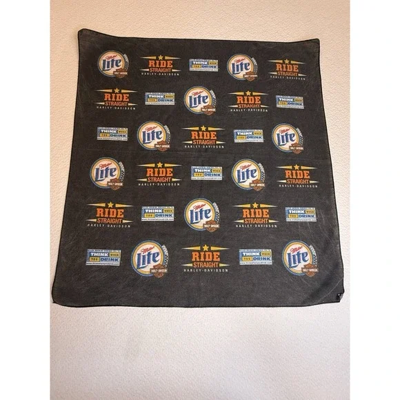 Miller Lite Harley-Davidson Ride Straight Bandana‎ 21x22 Promo Biker Bandana