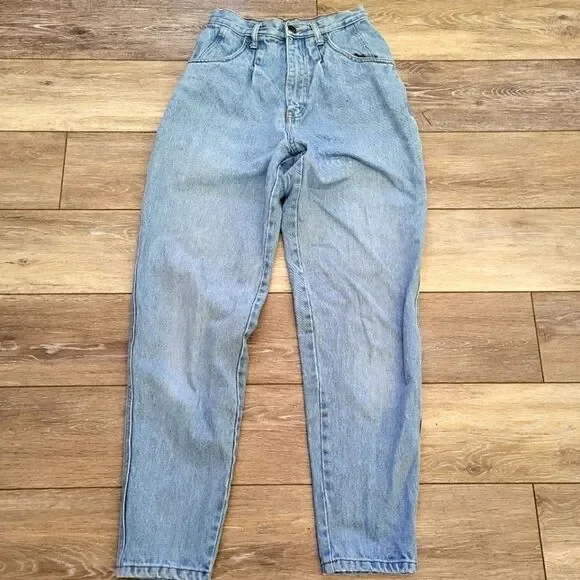 Vintage 100% cotton RIO Jeans size xs light blue mom jean