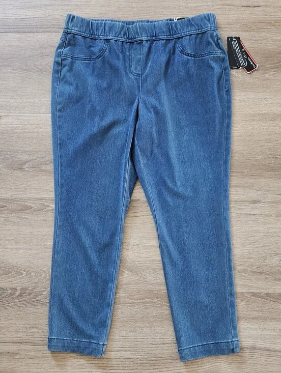 Kim Rogers Blue Stretch Denim Pants Size 14