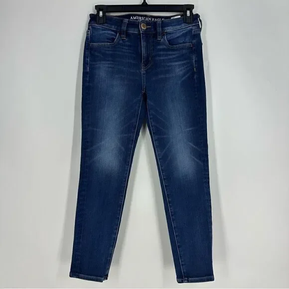 AMERICAN EAGLE Women’s Dark Wash Skinny Denim Jeans Sz 2