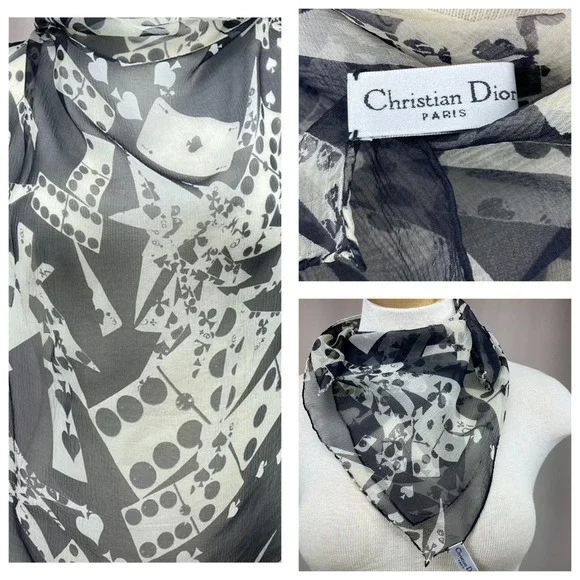 Vintage GALLIANO CHRISTIAN DIOR Silk Scarf Square‎ 27