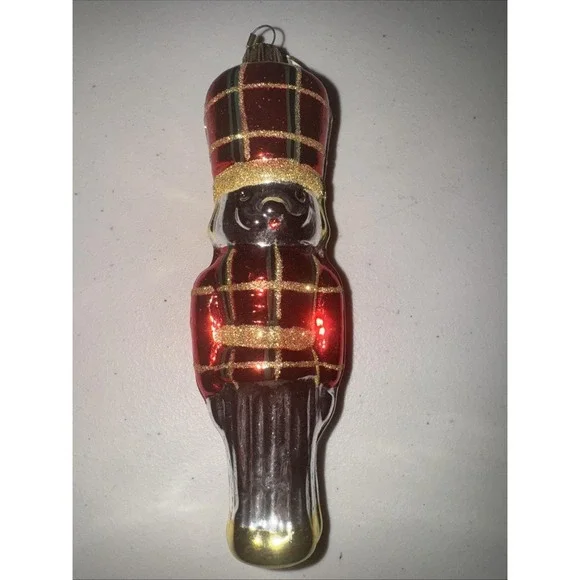 Vintage Glass Christmas‎ Ornament Soldier Germany 6.5