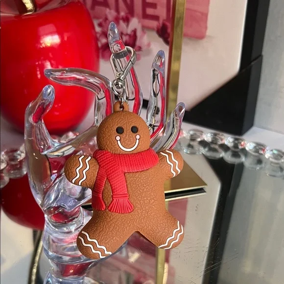 Gingerbread Man Keychain with Red Scarf