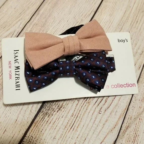 Isaac Mizrahi Boys Bow Tie Set of 2 New Easter