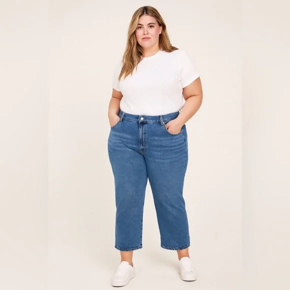 Levi Strauss Signature Women's Heritage High Rise Loose Crop Jeans