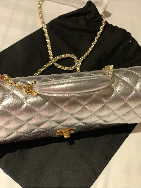 Brand new this week season rare Limited edition authentic Chanel silver purse