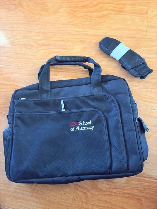 Lightly Use Use Black Notebook Bag with USC School of Pharmacy Logo-16”x12