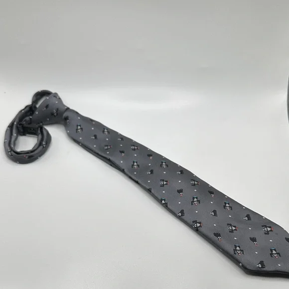 1989 Place Gray Patterned Kids Tie