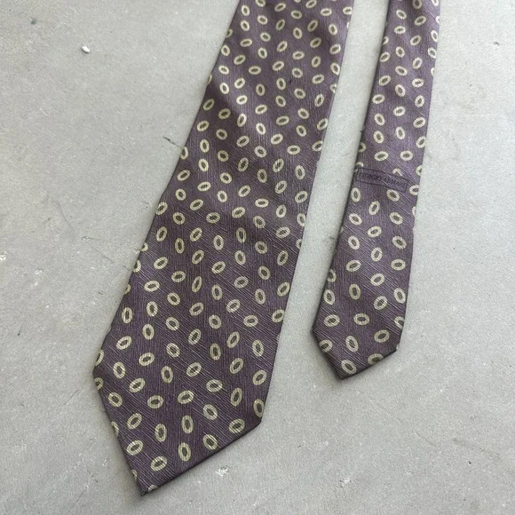 Giorgio Armani Cravatte Tie Men's Fashion Accessory - Purple Gold Circle