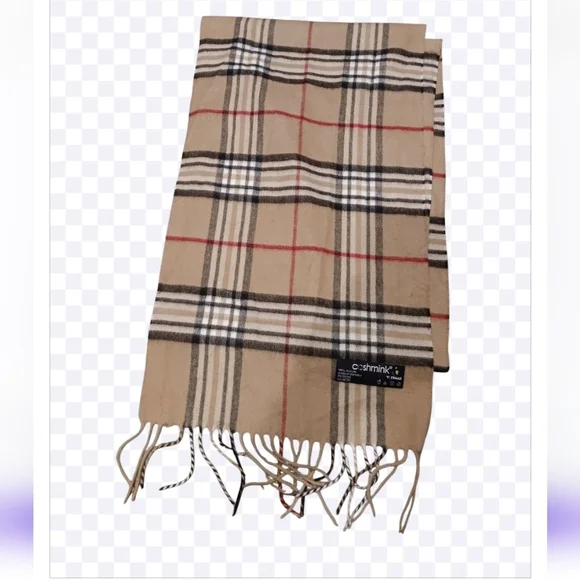 V.FRAAS Classic Tan Plaid Scarf