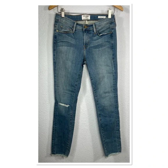 FRAME DENIM LE SKINNY DE JEANNE Marco Court Light Wash Sz 28