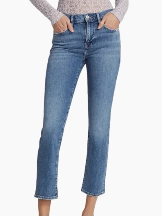 FRAME Le High Straight Jeans Crossings Wash Sz 31