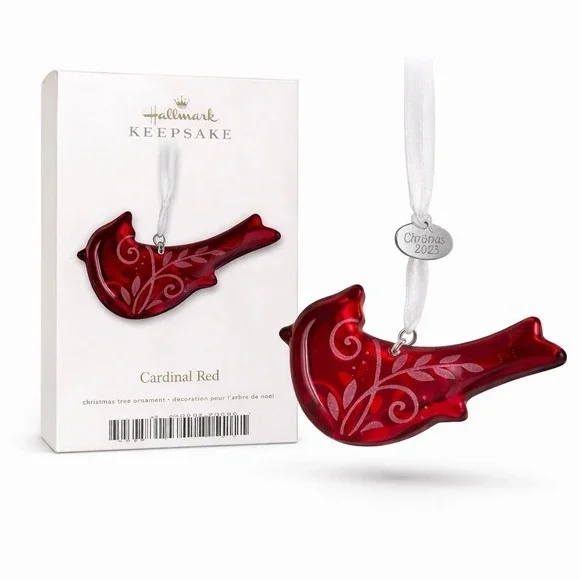 Hallmark Keepsake Cardinal Red Glass Bird Ornament  2012 MIB