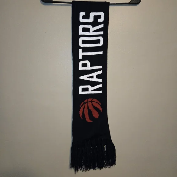 Toronto Raptors Coors Light NBA Basketball Scarf Black Large Logo Fringe Unisex