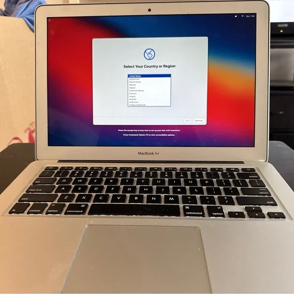 Apple Silver MacBook Air with Black Keyboard 13.3 inch screen