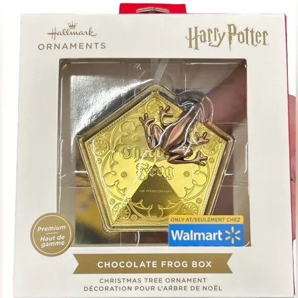 Harry Potter Hallmark Premium Metal Ornament Chocolate Frog & Box NWT