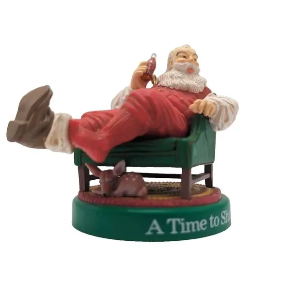 2 Coca Cola Ornament Santa Claus‎  1990