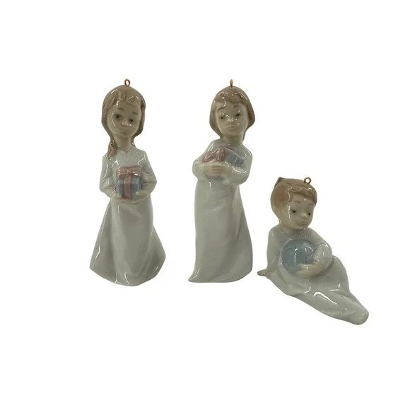 Lladro Porcelain Ornaments Set of 3 Children Nightgowns Gifts DAISA 1992 Spain