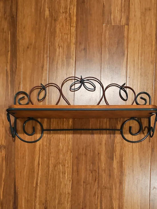 Decorative Wall Shelf with Scroll Apple Design