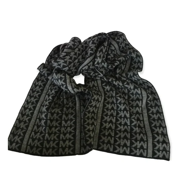 Michael Kors monogram gray and black scarf