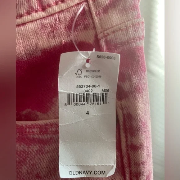 Old Navy Pink Acid Wash Rockstar Super Skinny Jeans, Size 4