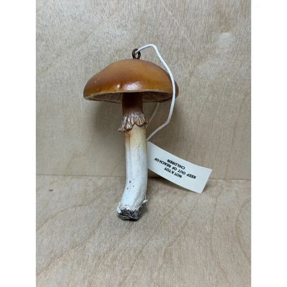 Creative Co-op Mushroom Ornament Brown Woodland Forest Nature Holiday