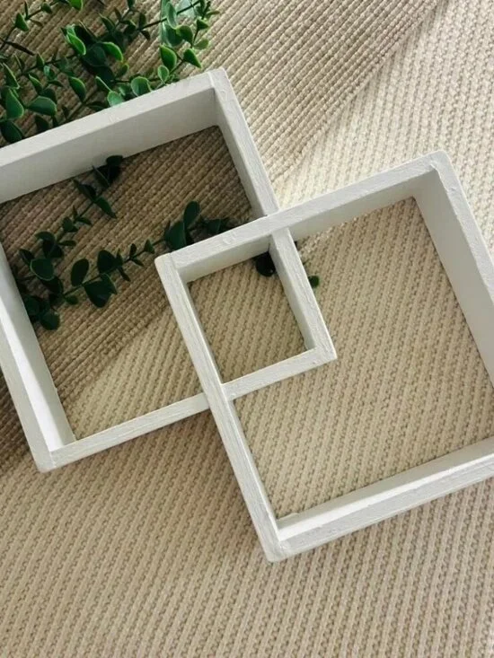 Vintage Repurposed White Interlocking Square  Shelves - 8