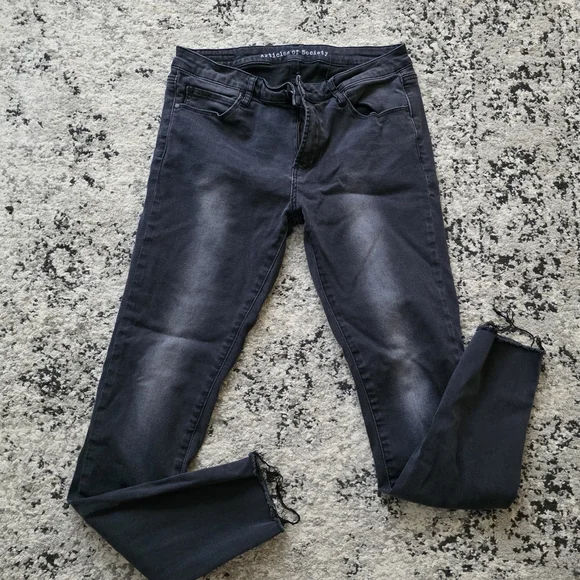 Articles of Society Black Gray distressed skinny jeans Womens 30 Goth Grunge