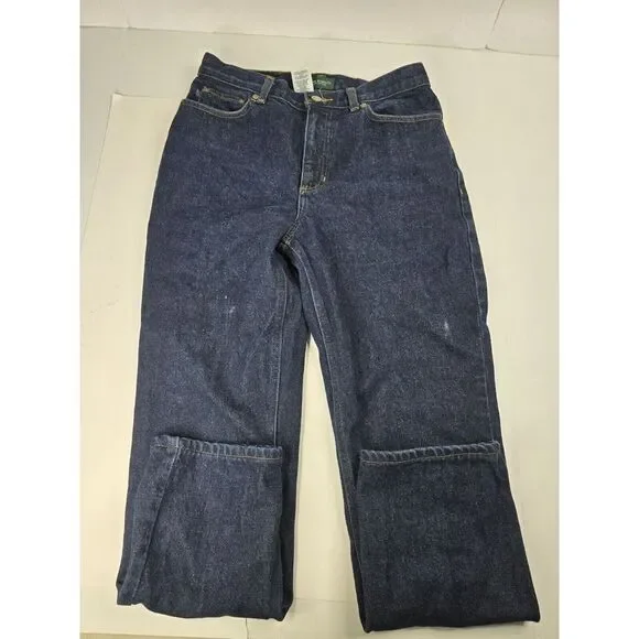 LRL Lauren Jeans Co Ralph Lauren Womens Dark Blue Classic Straight Sz 8 Mid High