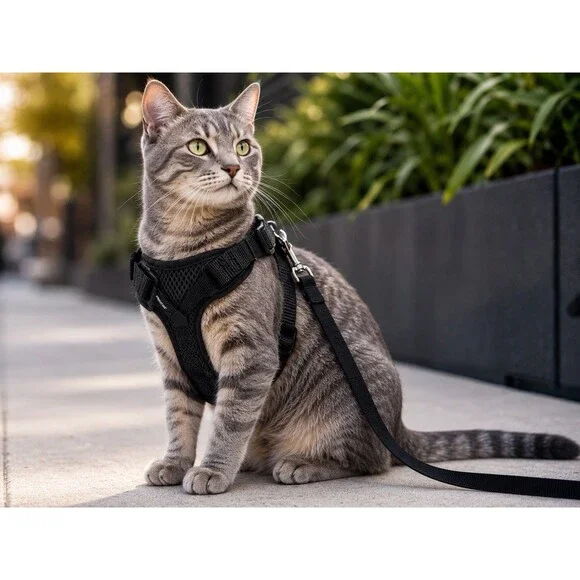 Dooradar XS Pet Harness and leash set Black NWOT
