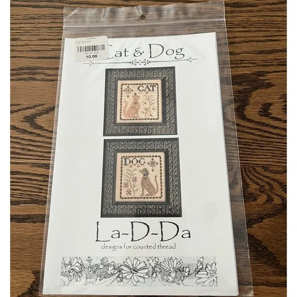 La-D-Da Cat & Dog Design For Counted Thread Pattern Chart 32 Count Lori Markovic