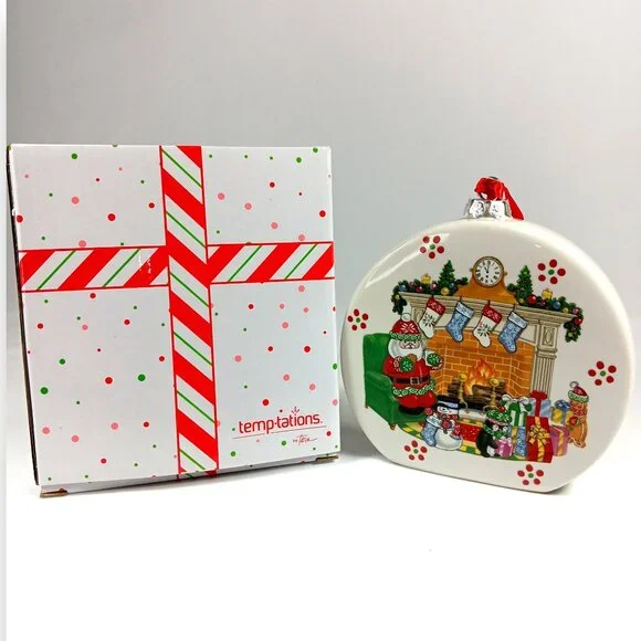 TEMPTATIONS-Christmas-Ornament-SANTA-w/Recipe-Holiday Decoration-Gift- Party