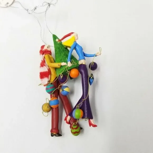 Couple Xmas Tree And Lights Christmas Ornament Collectible Design Design New