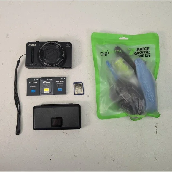 Nikon COOLPIX S9700 16MP 30x Zoom Digital Camera Bundle Batteries Charger