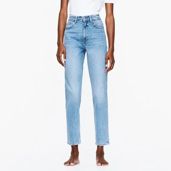 Zara Jeans 7223/223/427 Womens 6 Blue denim High-rise Straight Mom Fit Ankle