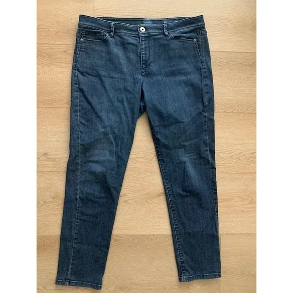 J.Jill Authentic Fit Slim Ankle Jeans Womens 14 Dark Wash Denim Stretch Pants