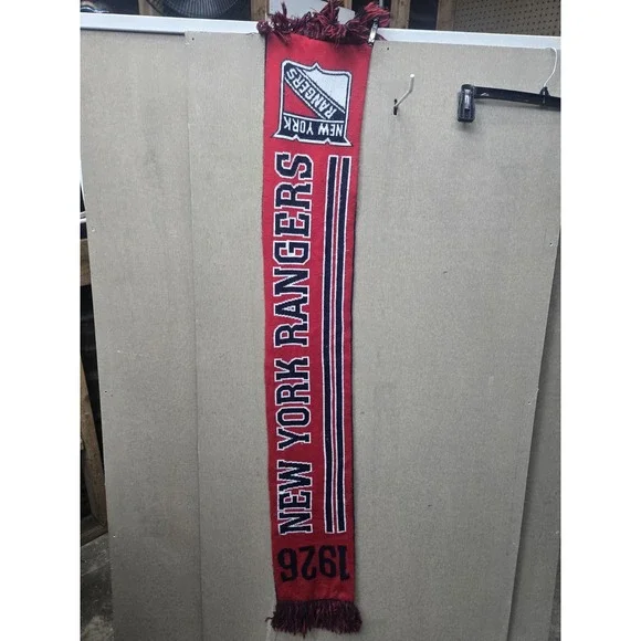New York Rangers 1926 NHL Old Time Hockey Knit Scarf Reversible Red Blue