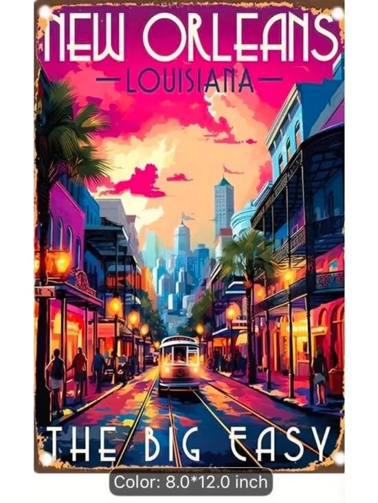 Vintage New Orleans, Louisiana Tin Sign