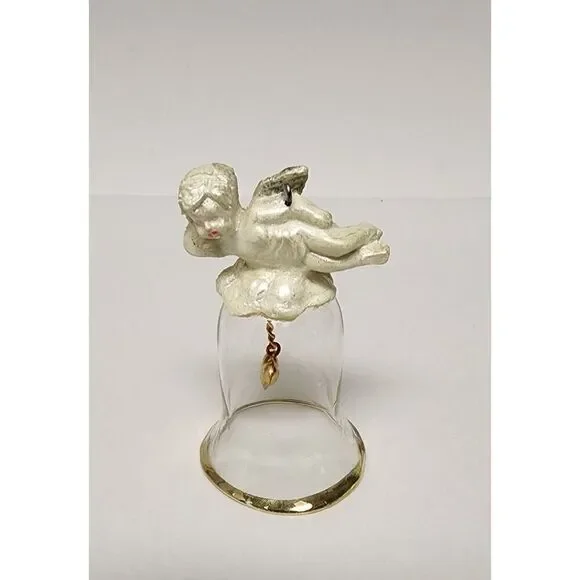 Vintage Christmas Angel Glass Bell Tree Ornament