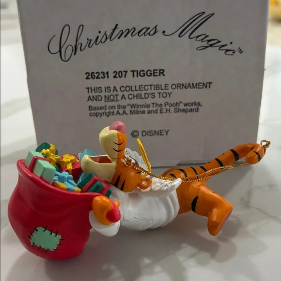 Disney Grolier Tigger Angel Ornament Winnie the Pooh Christmas Magic Collectible
