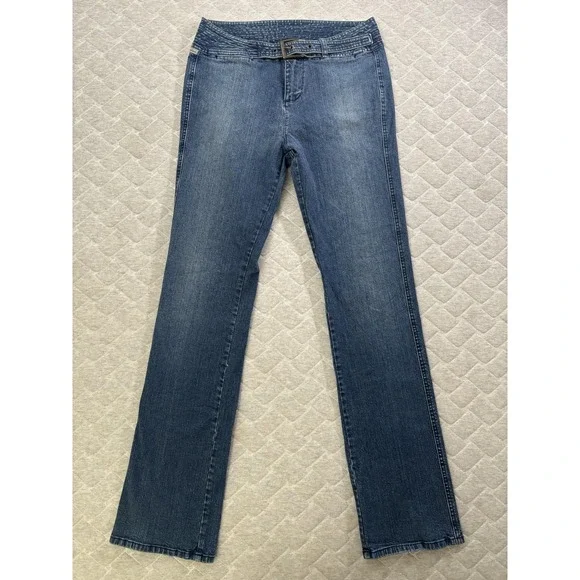 Calvin Klein Jeans Jeans Womens 2 Blue Mid Rise Y2K 90s Belted Denim Vintage