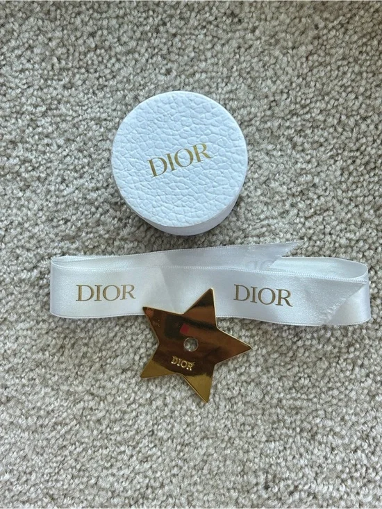 Dior Mitzah Scarf Cylinder Box, Ribbon, gold Dior Star