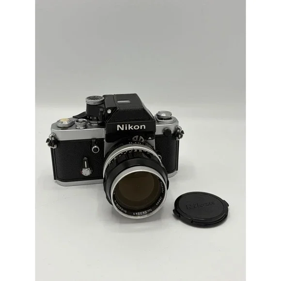 Nikon F2 35mm SLR Film Camera Nikkor-P Auto 105mm f/2.5 Lens Kit Tested