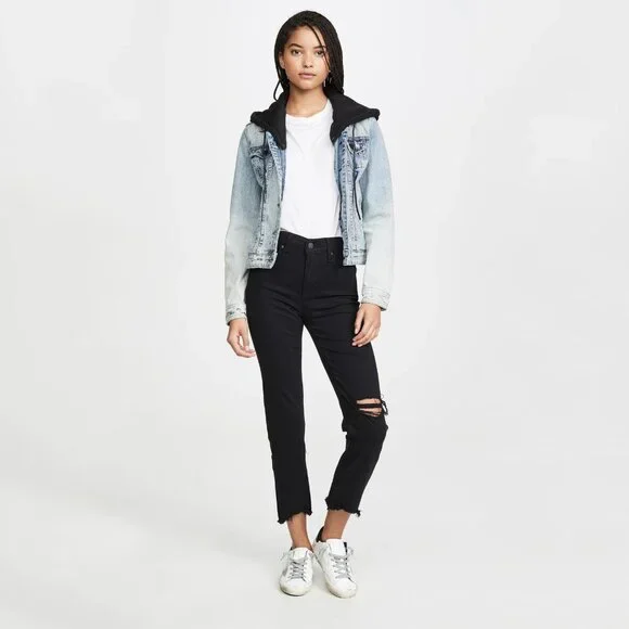 Levi’s Premium 724 High Rise Straight Fit Jeans in Pixel Black - sz 24